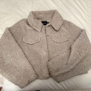 Boohoo Teddy Bear Cropped Jacket